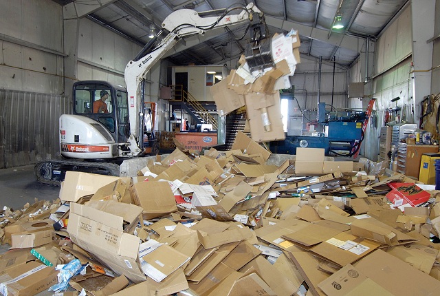 Thùng carton được vận chuyển về nhà máy và phân loại